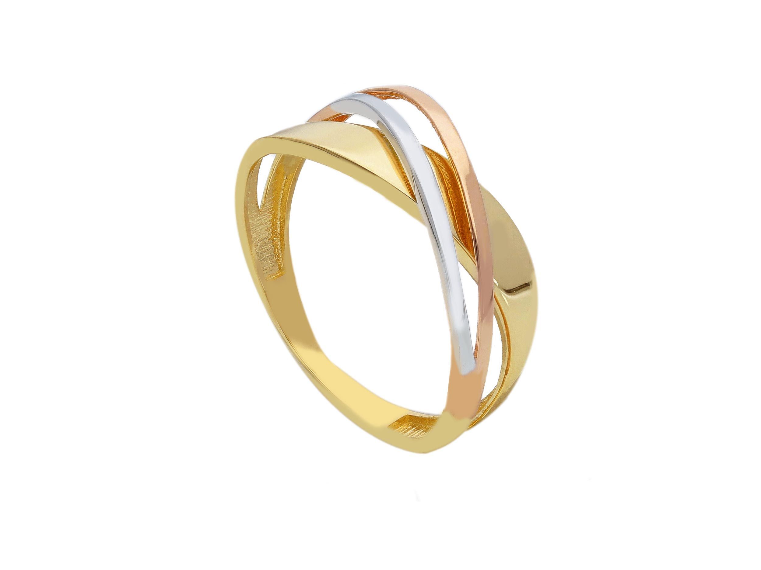 Δαχτυλίδι απο χρυσό, λευκόχρυσο & ροζ χρυσό κ14 (code S252942)